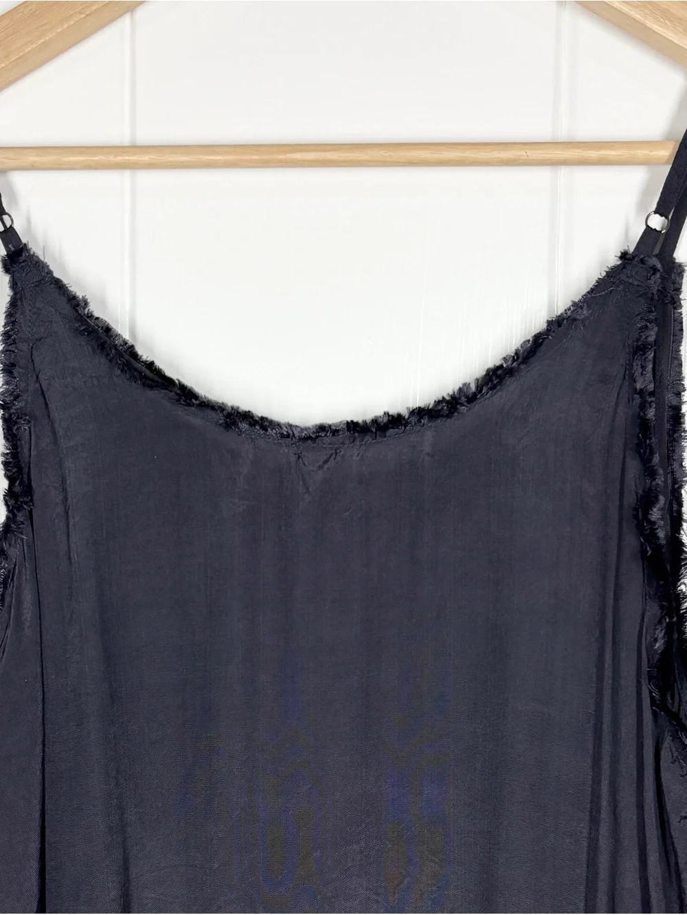 Free People Women’s Raw Edge Frayed Cami Size Small Navy Blue